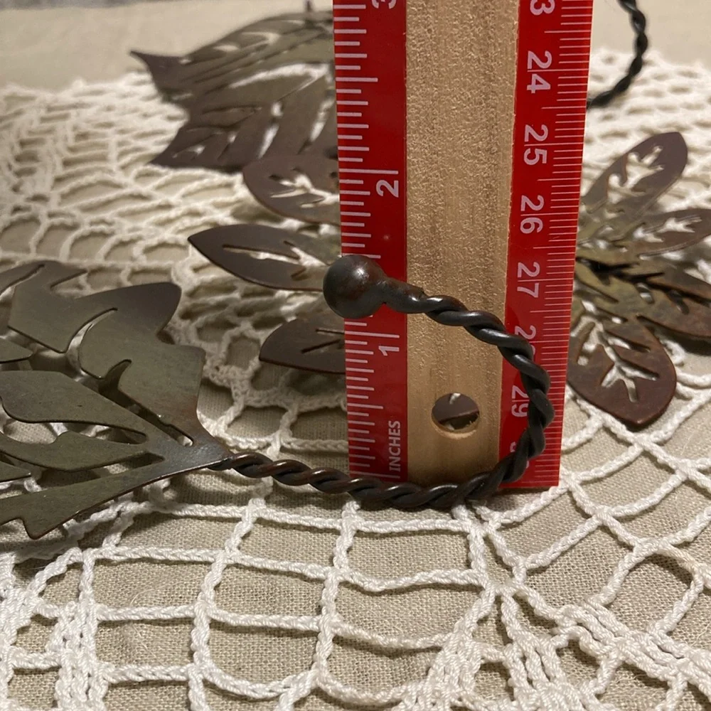 Decorative Metal Leaf Wall Hooks Set Of 3